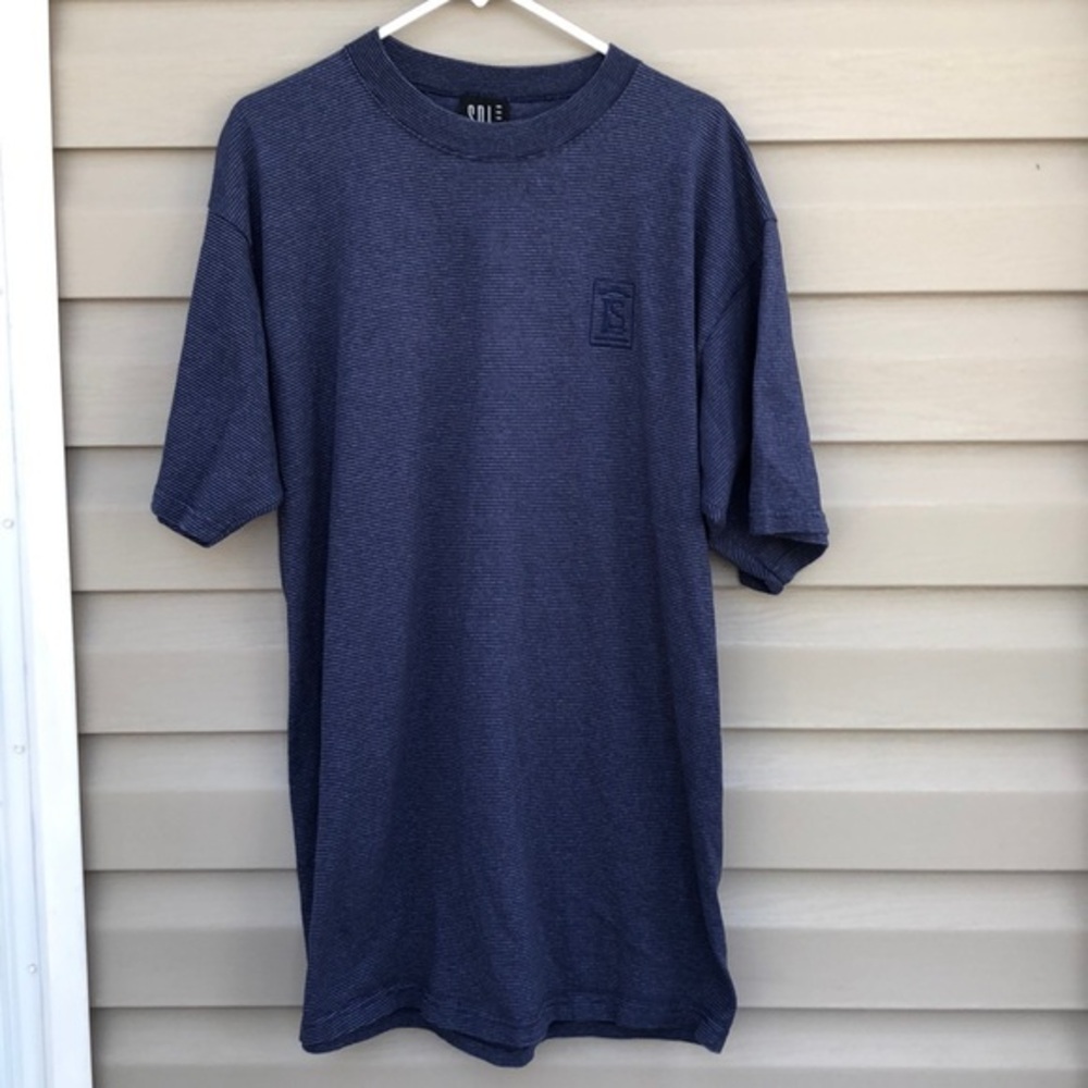 SDI men’s navy & gray striped tee shirt